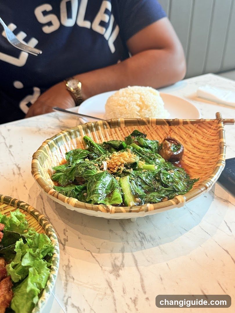 Dining Table with Vegetables and Rice