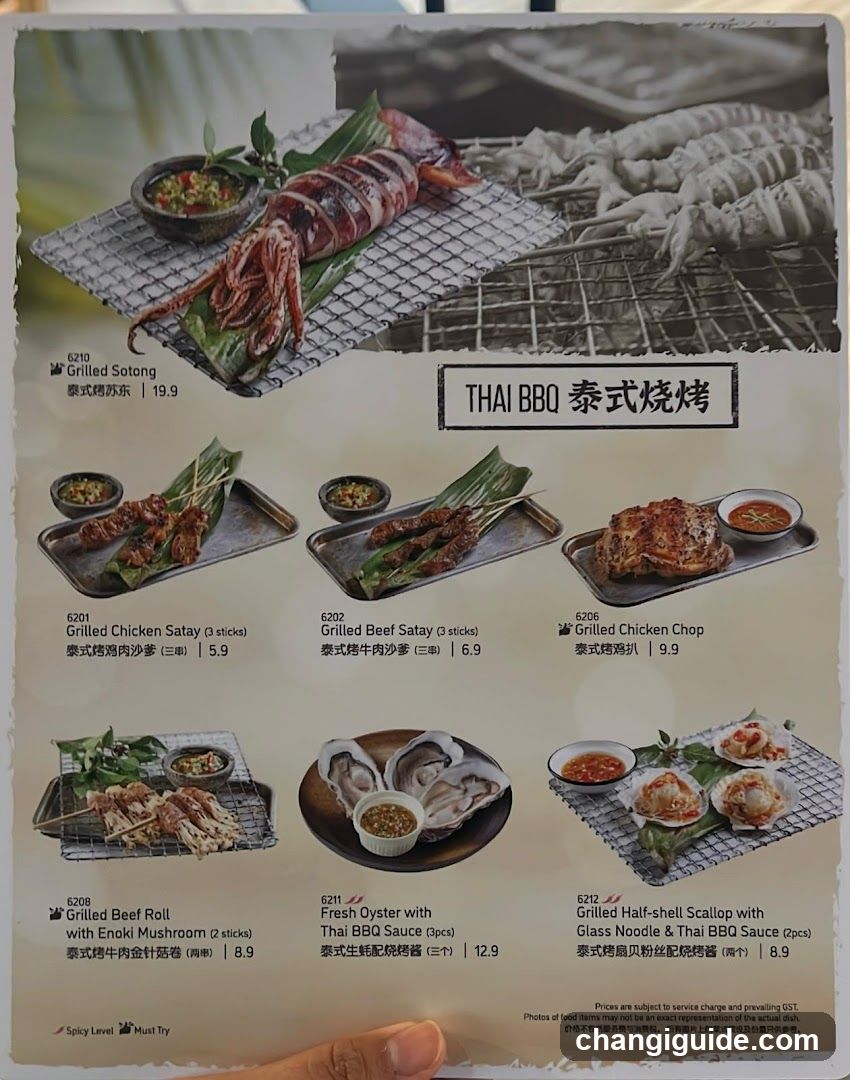 Thai BBQ Menu Page