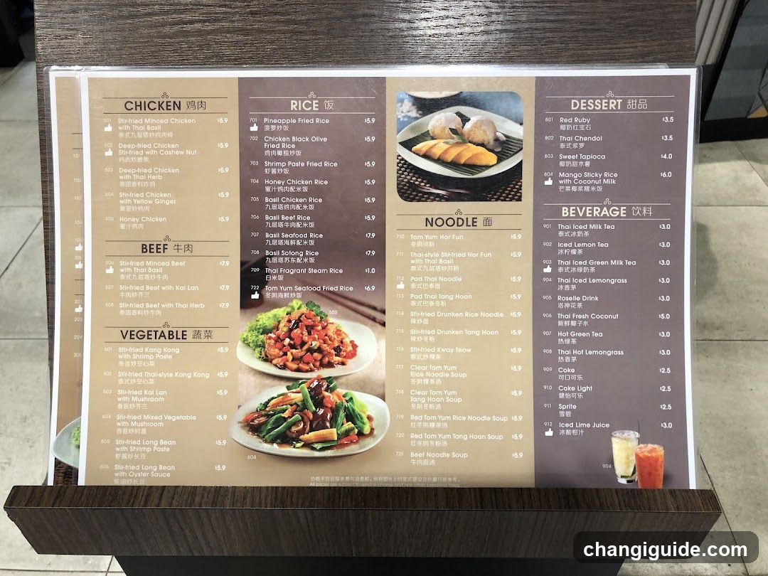 Thai Restaurant Menu Board