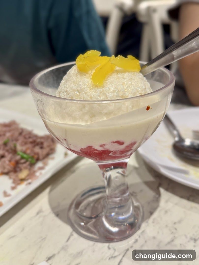 Dessert with Mango Topping