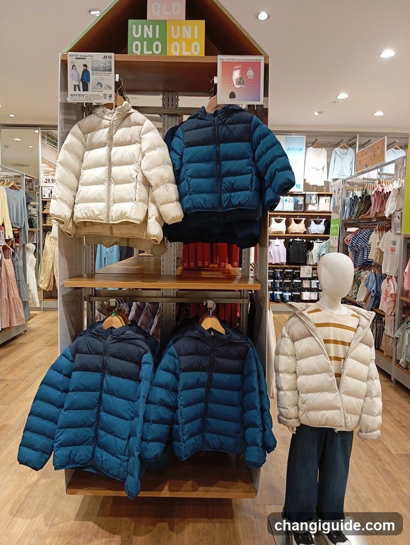 Uniqlo Kids Puffer Jacket Display