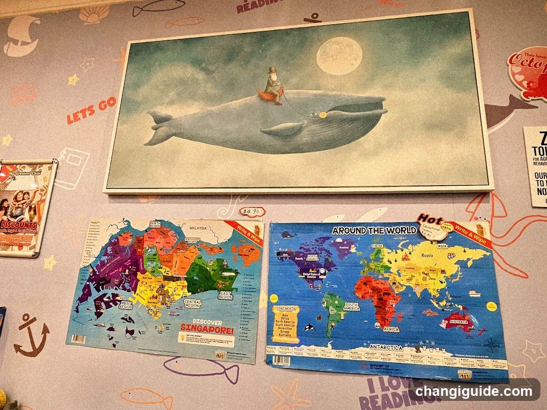 Wall Decor with Maps and Artwork