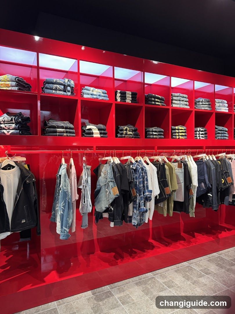 Red Clothing Store Interior