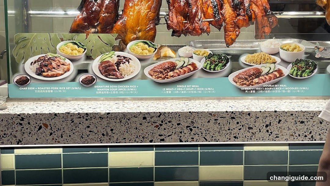 Roast Chicken Rice Set Menu Display