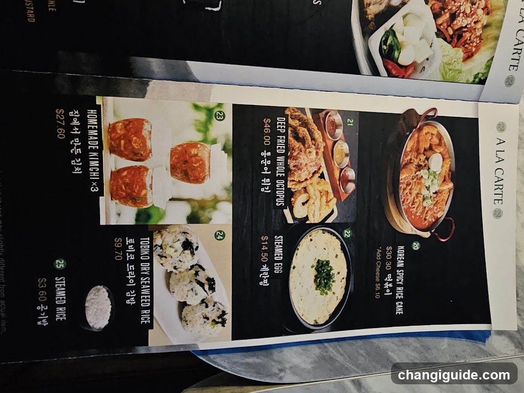 Korean Restaurant Menu Page