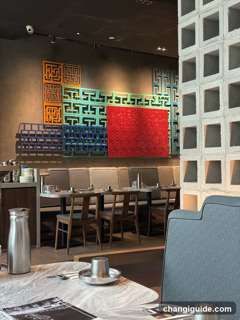 Restaurant Interior with Decorative Wall Art
