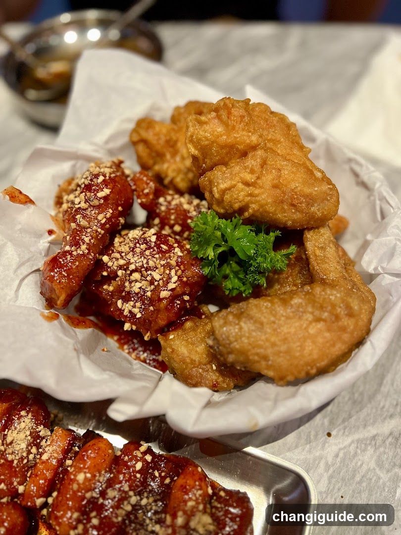 Fried Chicken and Wings with Sauce