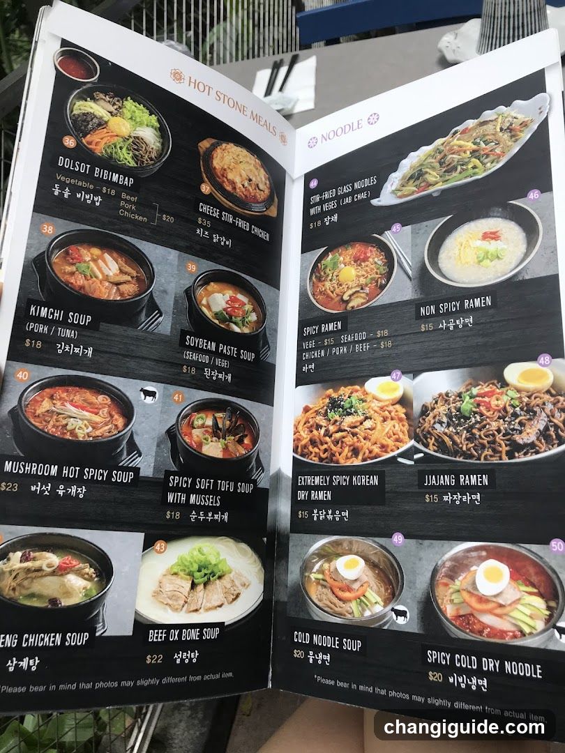 Korean Restaurant Menu