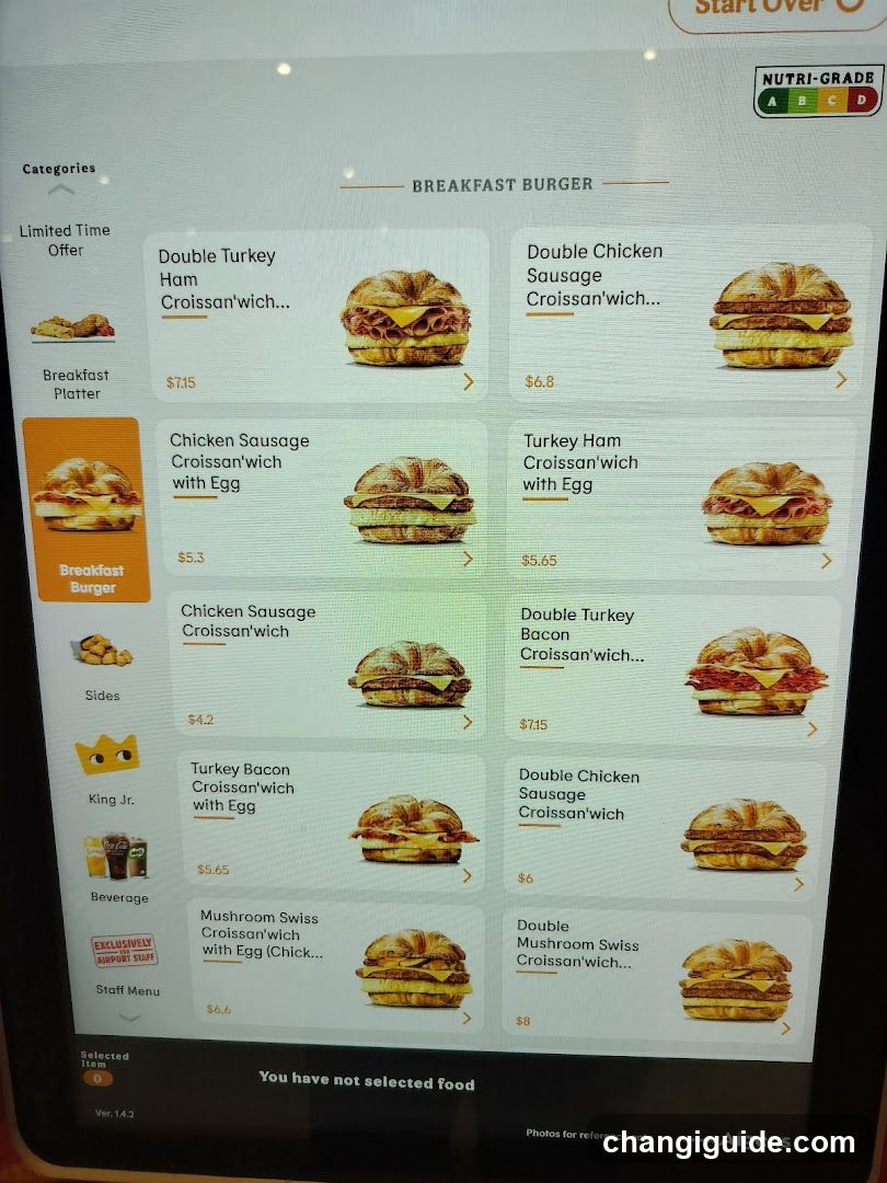 Breakfast Burger Menu Display