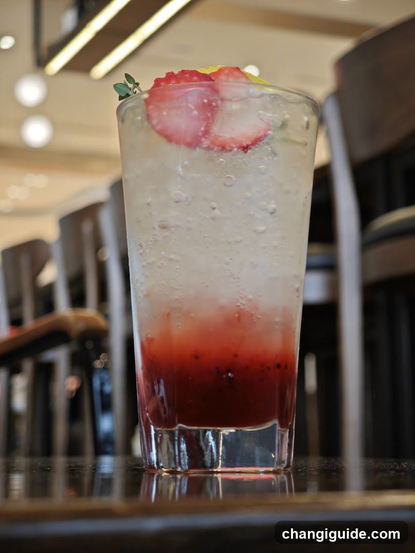 Strawberry Lemonade with Ice and Garnish