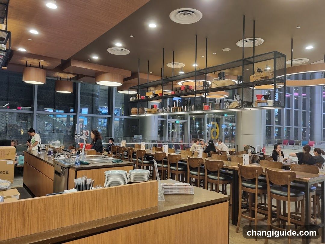 Restaurant Interior with Dining Area and Kitchen Counter