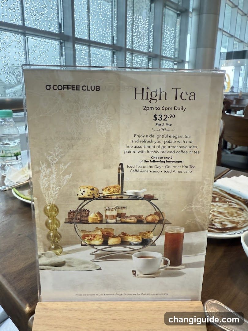O' Coffee Club High Tea Menu Standee