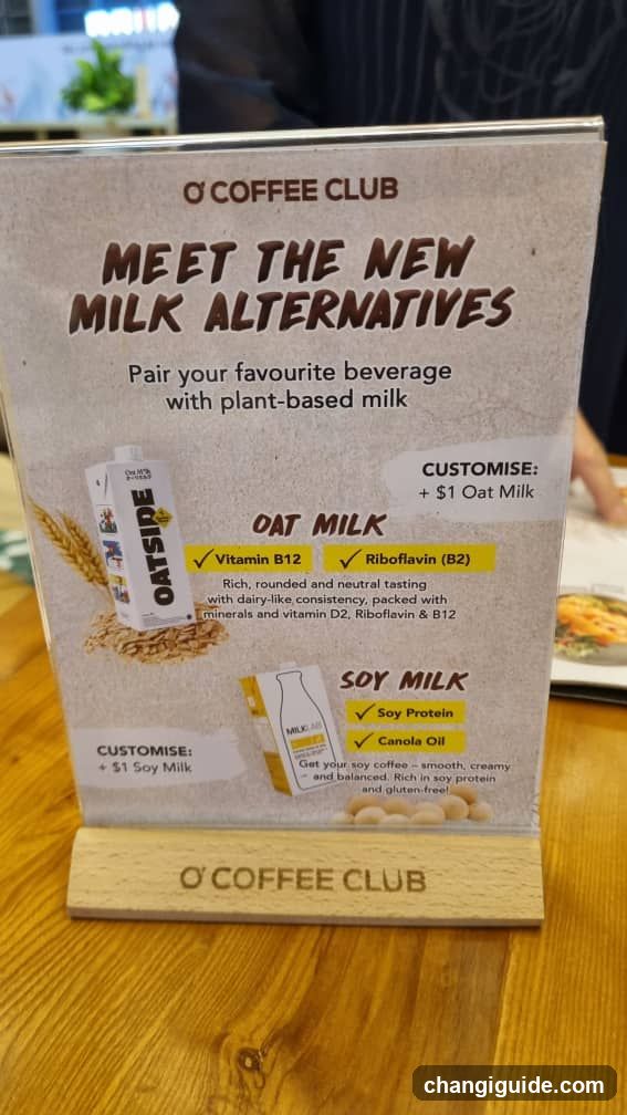 O' Coffee Club - Milk Alternatives Menu Stand