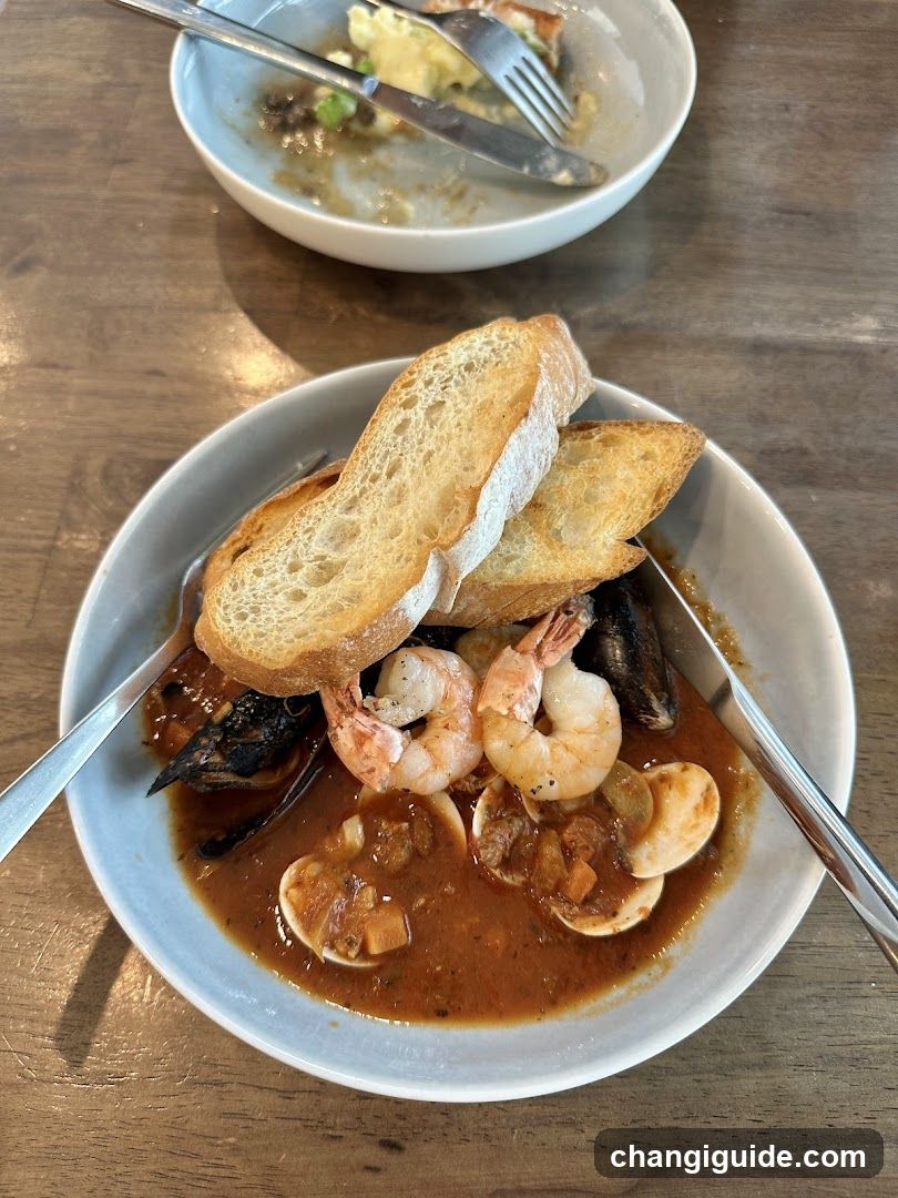 Seafood Stew with Baguette