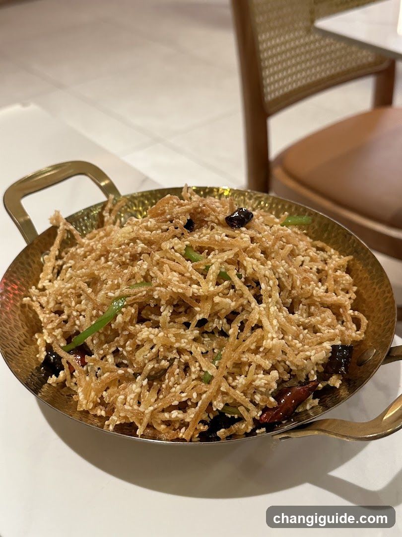 Sesame Noodle Dish in Golden Pan