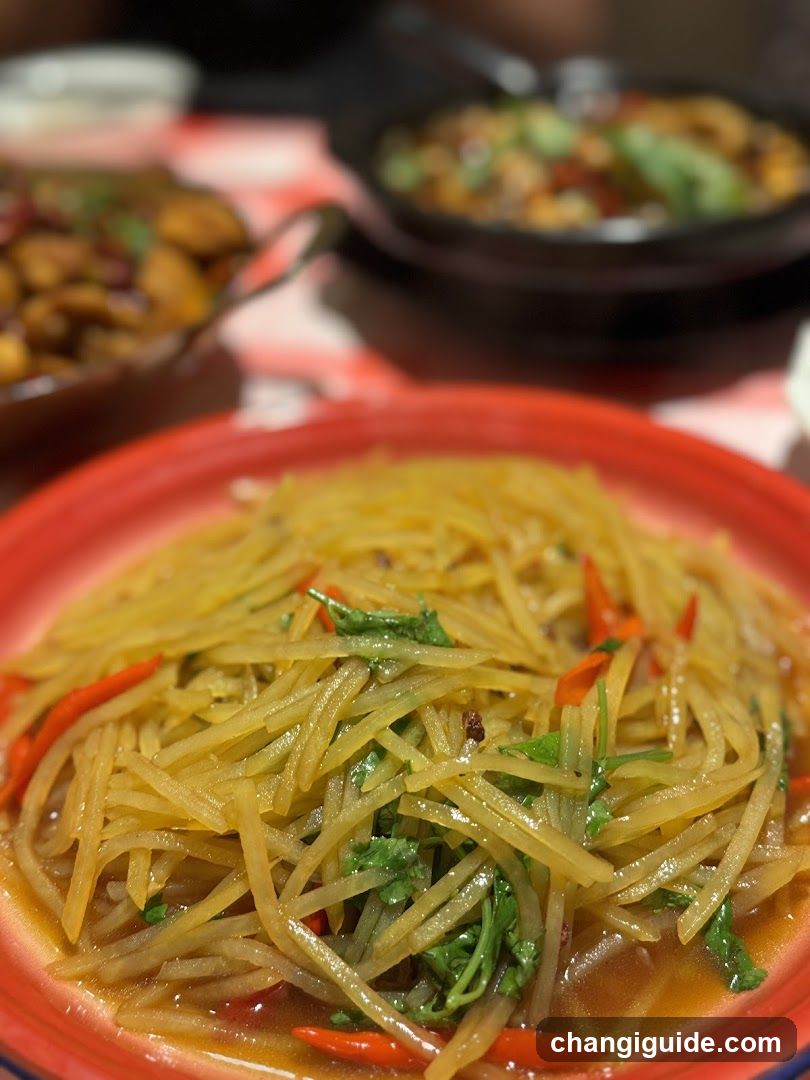 Potato Shreds with Chili and Herbs