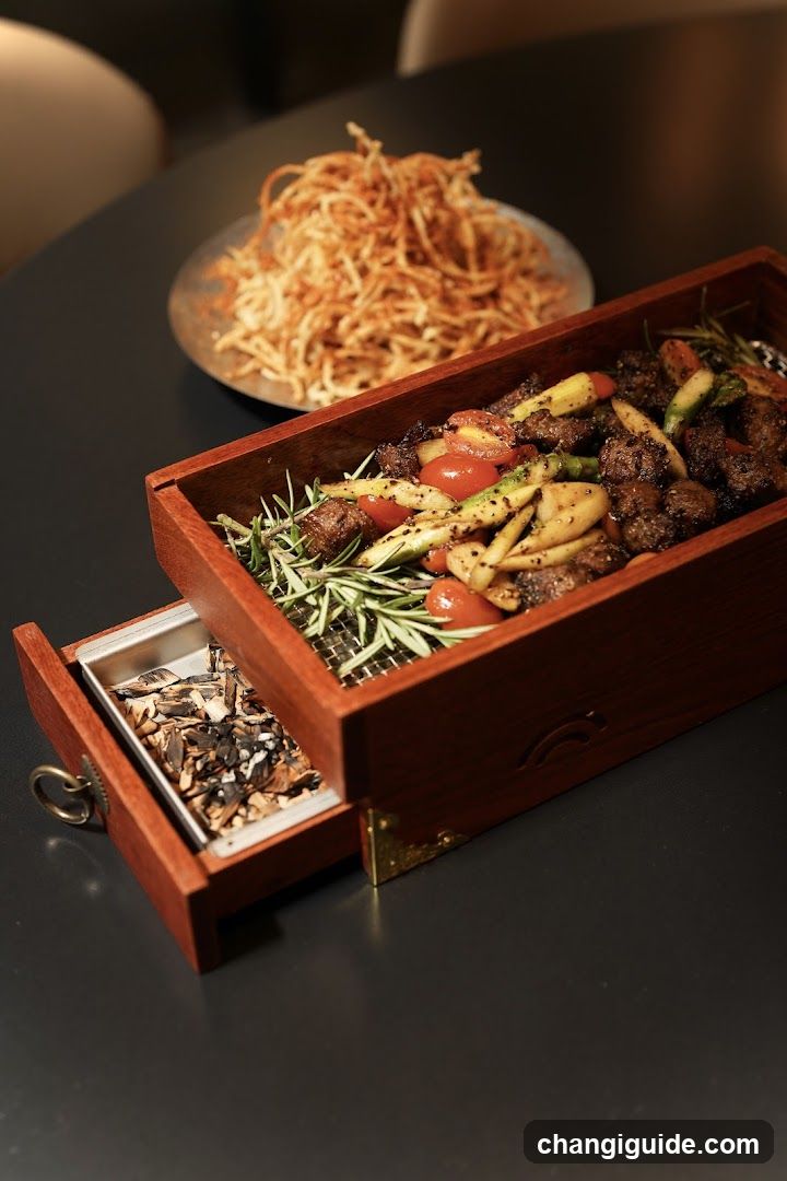 Wooden Grill Box with Side Dish