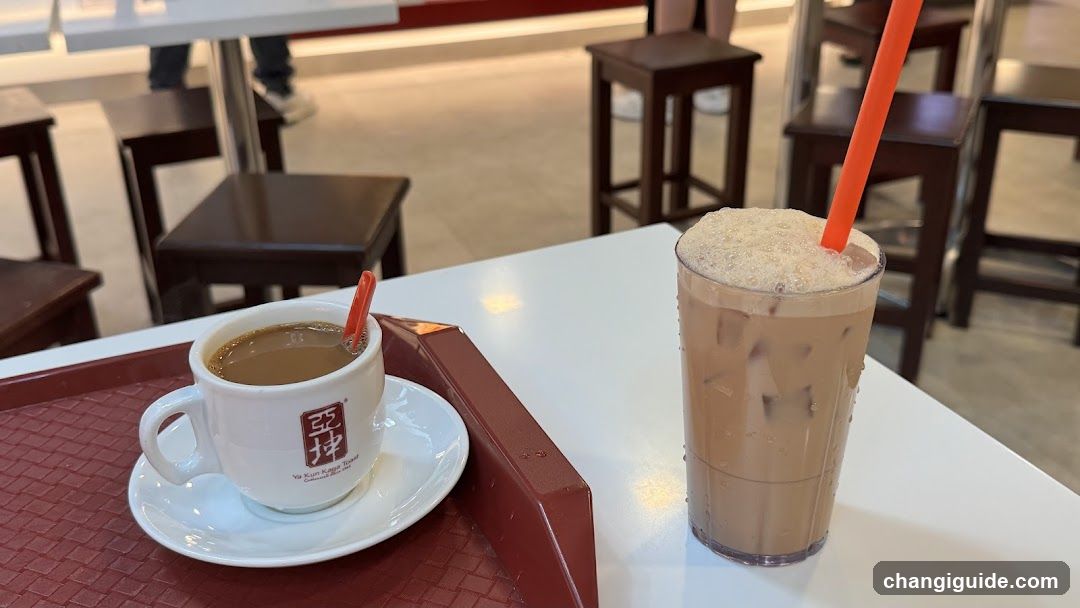 Coffee and Iced Tea at a Cafe