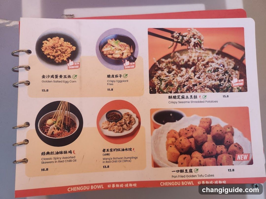 Chengdu Bowl Menu Page