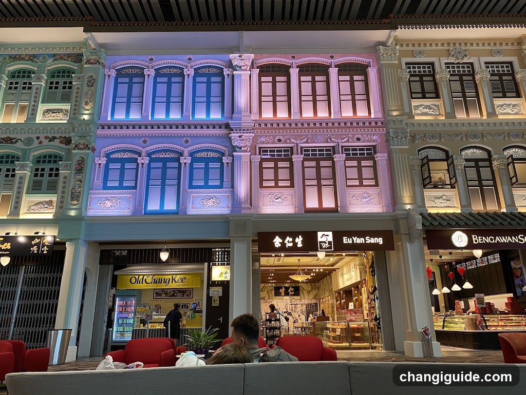 Shophouses at night