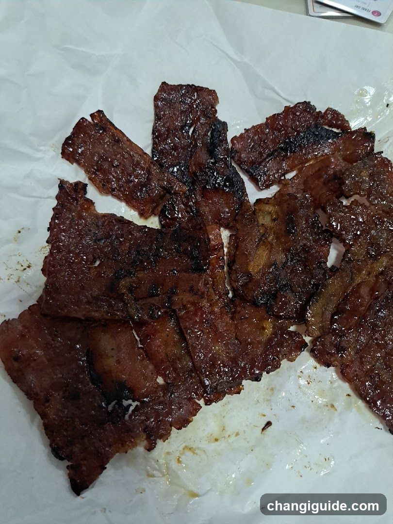 Bacon Strips on Paper
