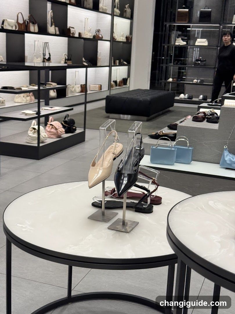 Luxury Footwear and Handbag Display