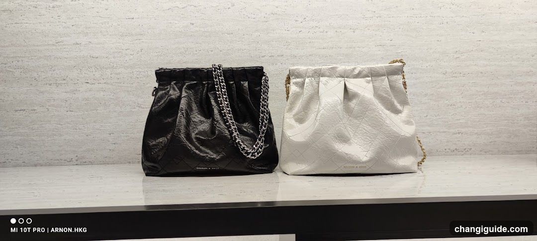 Handbags on display