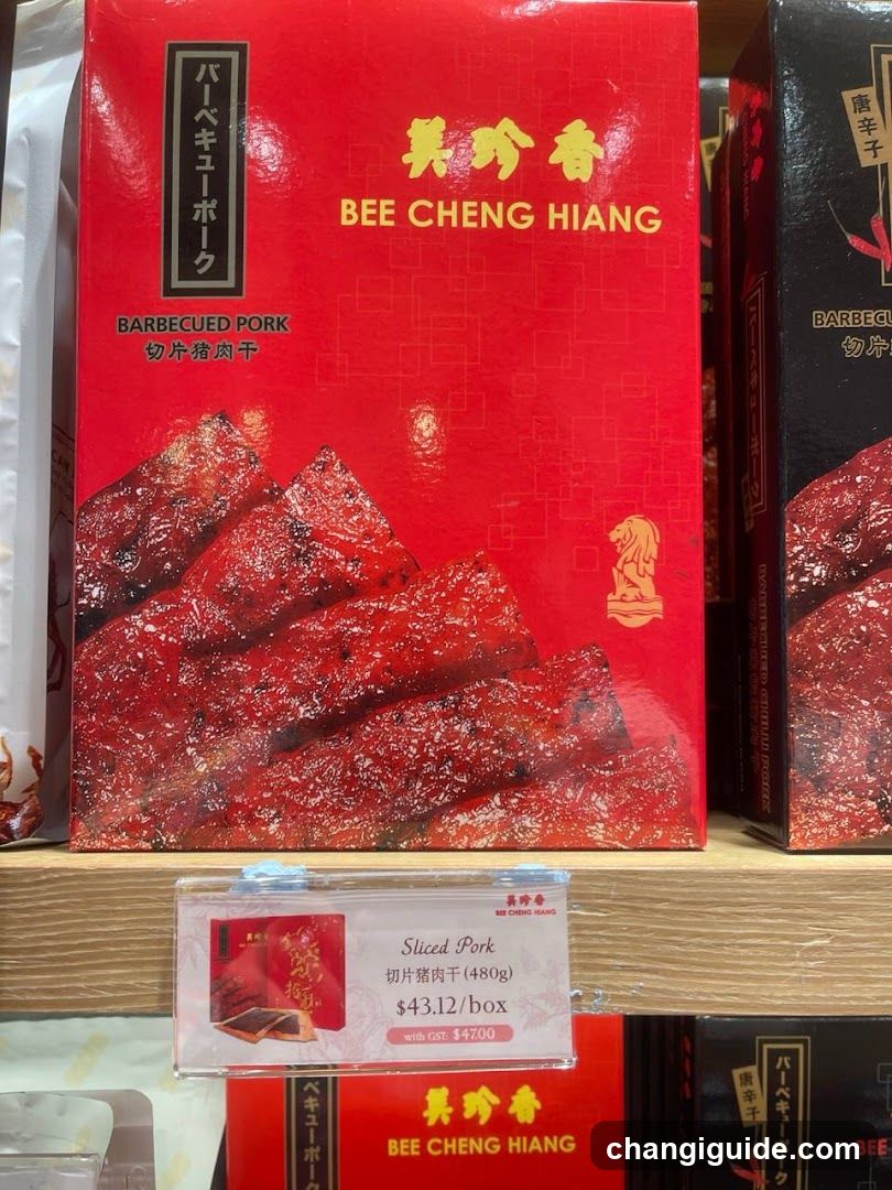 Bee Cheng Hiang Barbecued Pork Display