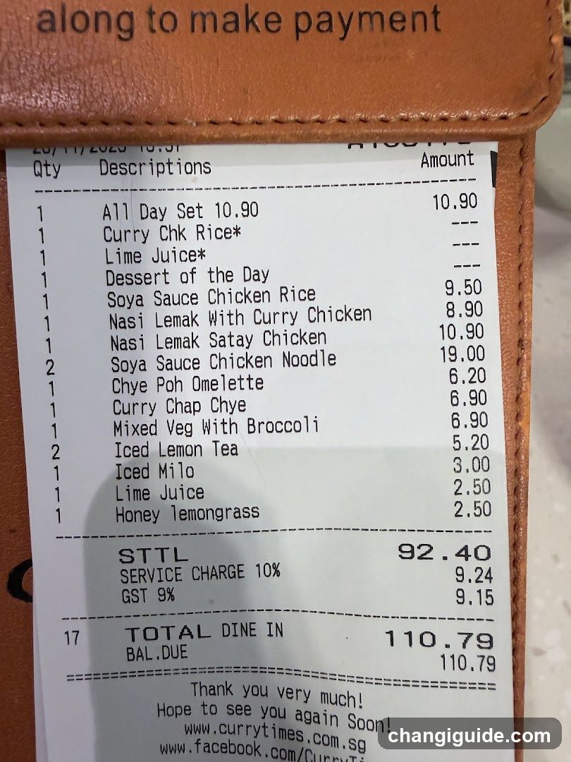 Receipt from Curry Times