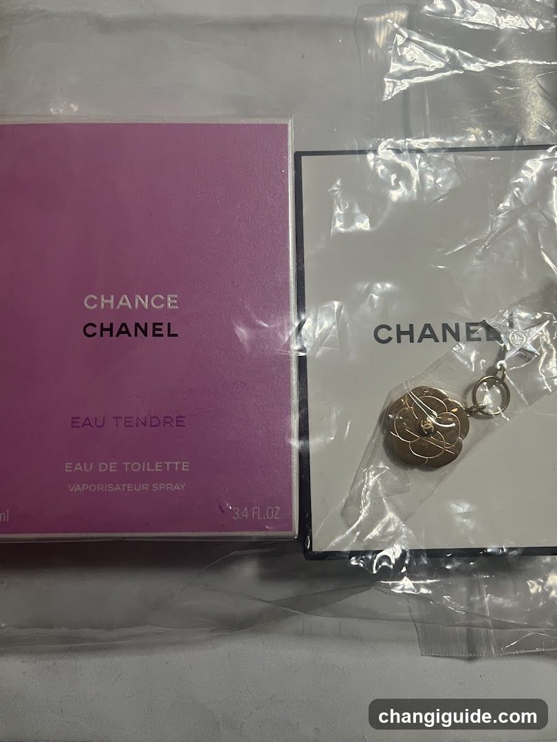 Chanel Fragrance and Keychain