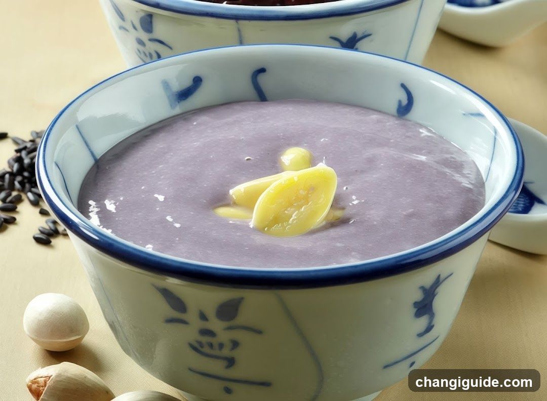 Purple Sweet Potato Porridge with Ginger