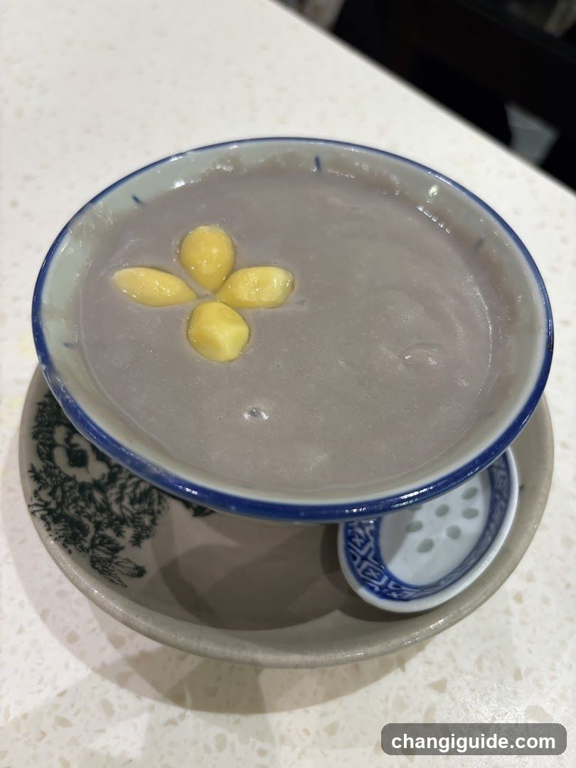 Dessert Bowl with Yellow Garnish