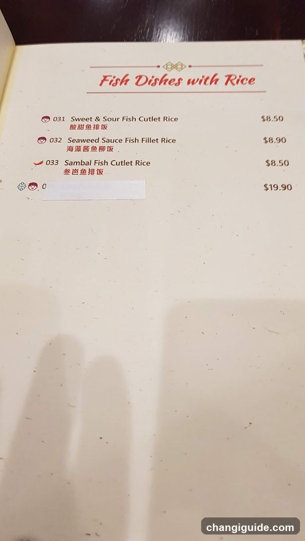 Fish Dishes with Rice Menu