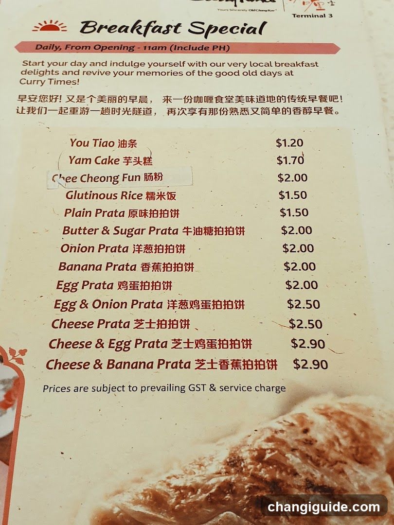 Breakfast Special Menu