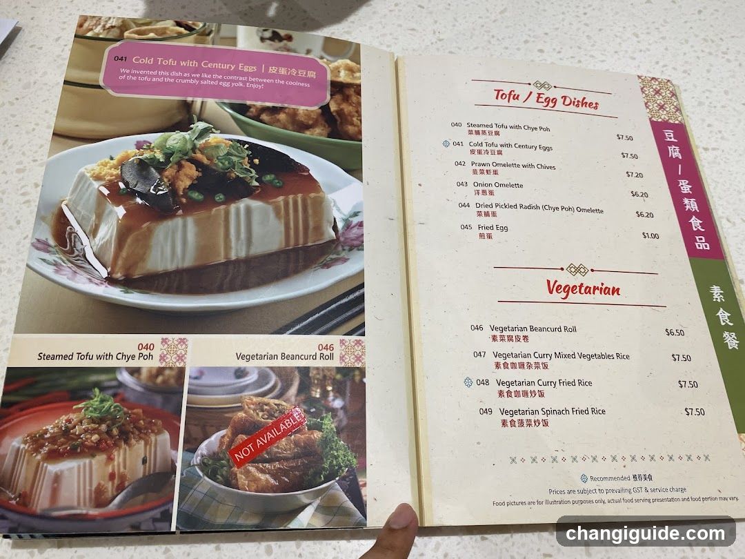 Tofu & Egg Dishes Menu