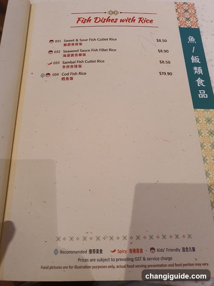 Fish Dishes with Rice Menu Page