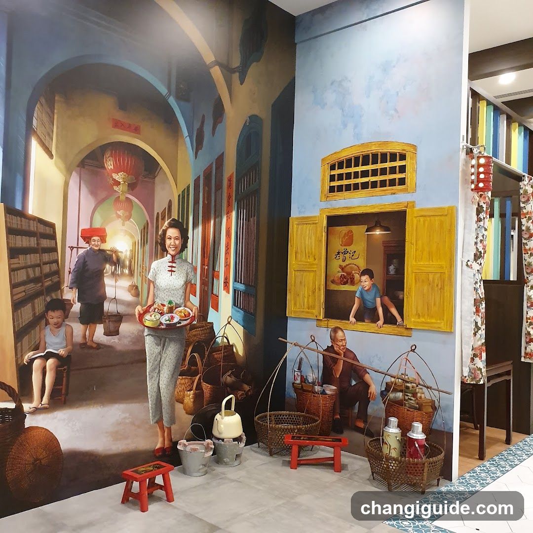Traditional Market Scene Mural