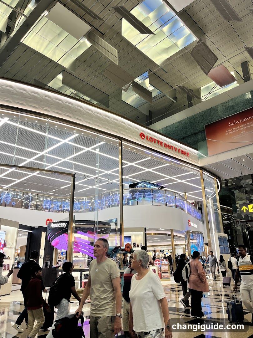 Airport Terminal Interior with Retail Stores