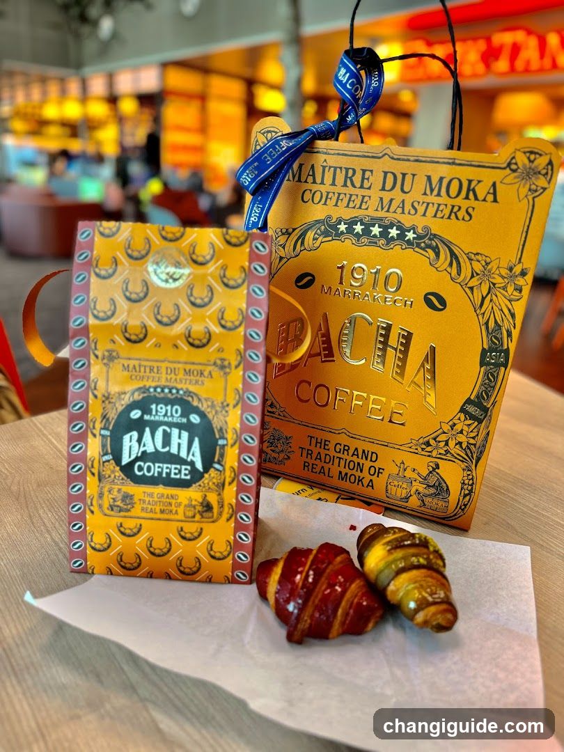 Bacha Coffee Packaging and Croissants