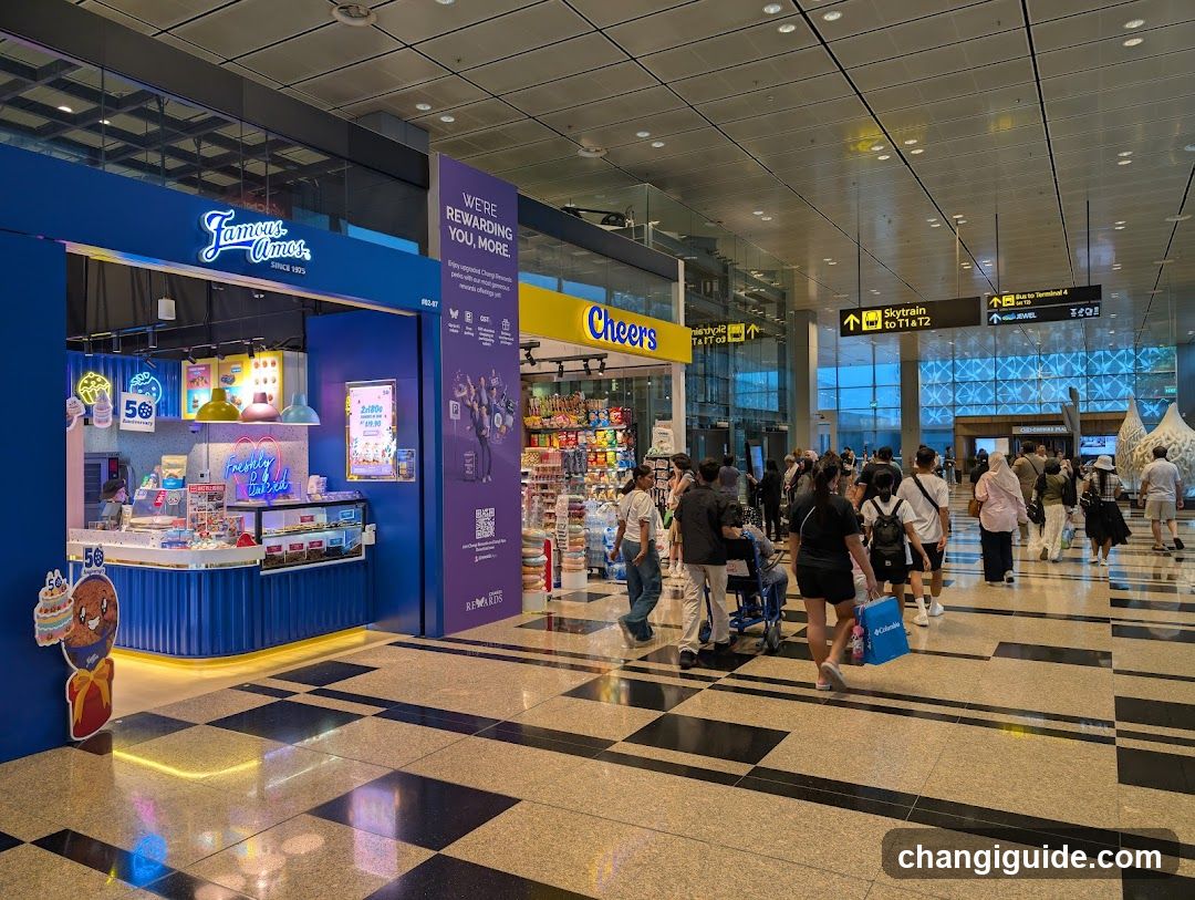 Airport Terminal Interior with Shops and Passengers