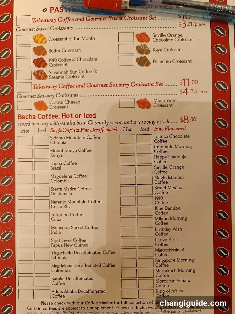Bacha Coffee Menu