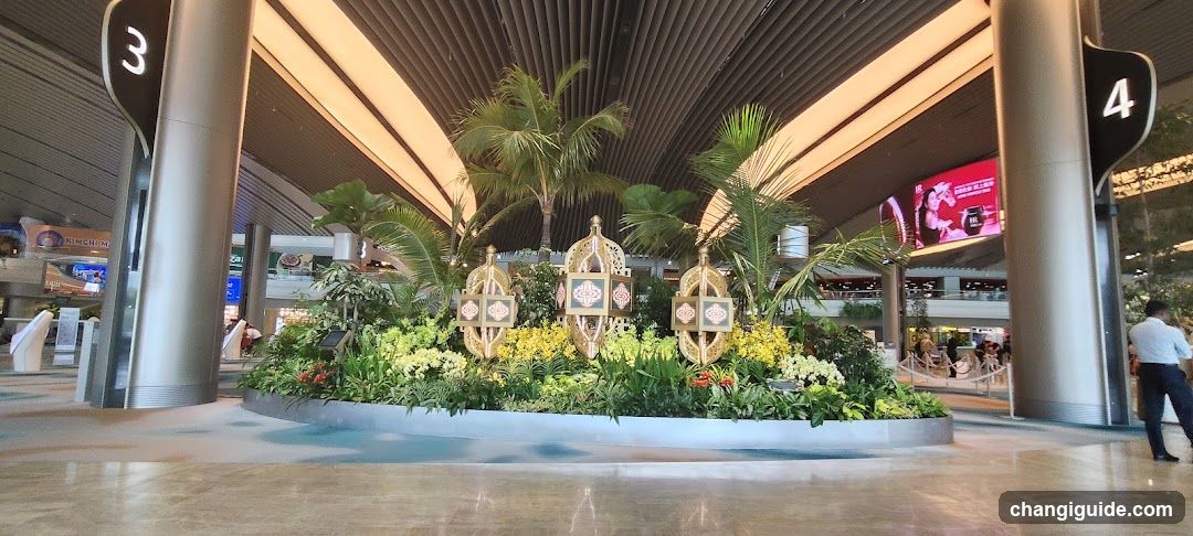 Airport Terminal Interior with Decorative Display