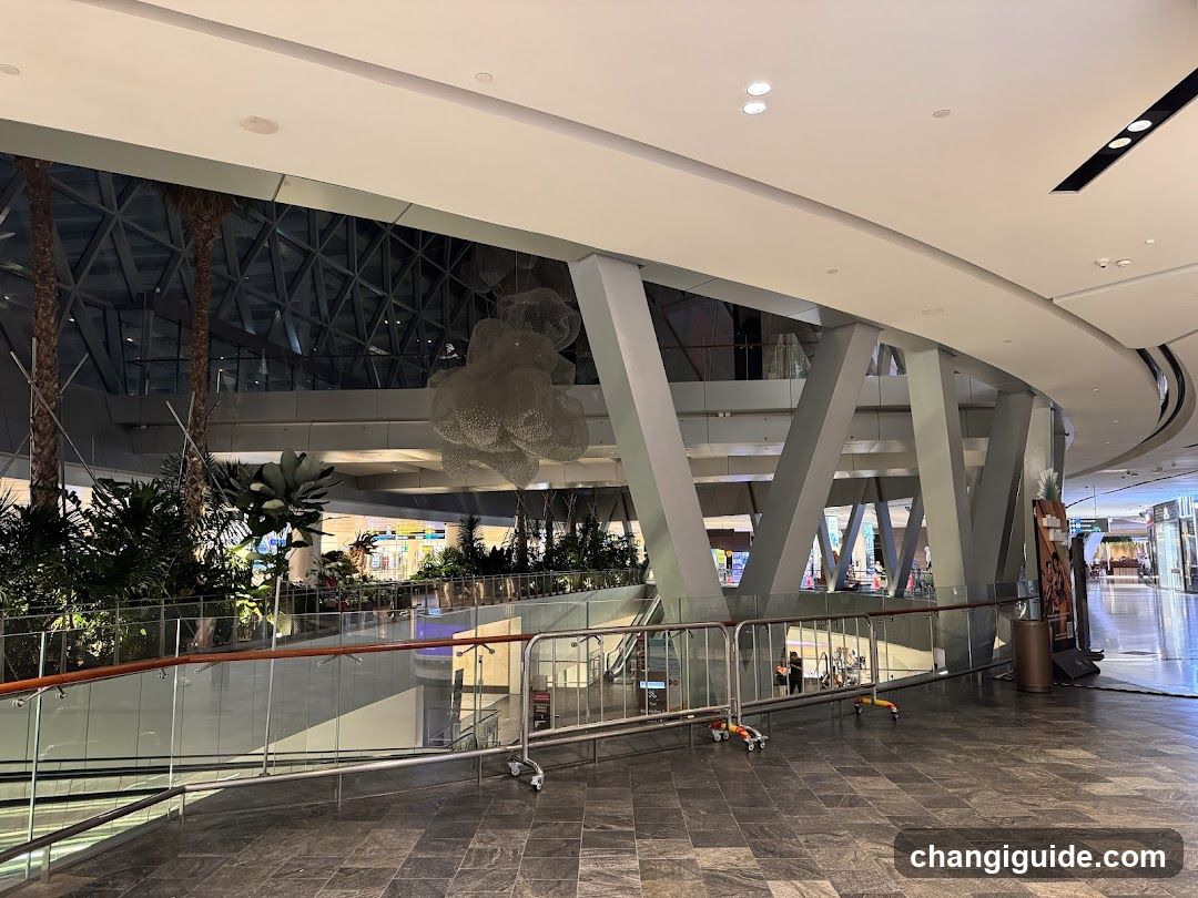 Shopping Mall Interior with Hanging Sculpture