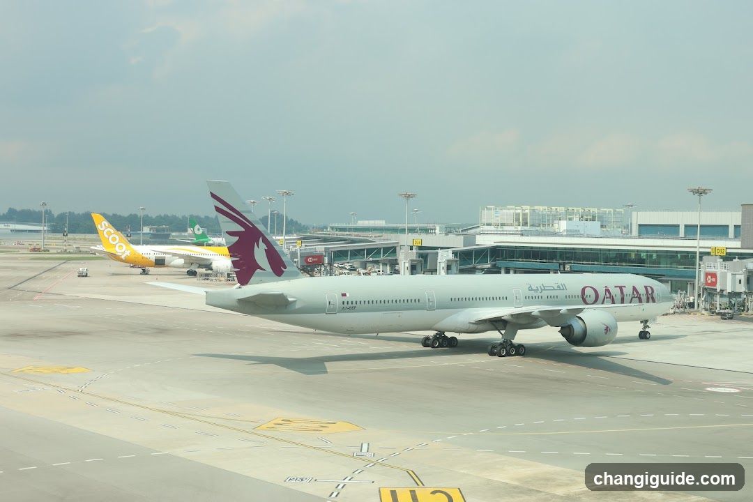 Airport Tarmac with Qatar Airways Aircraft