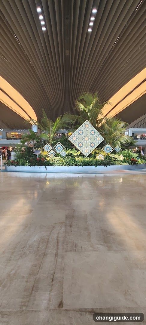 Airport Interior with Decorative Display