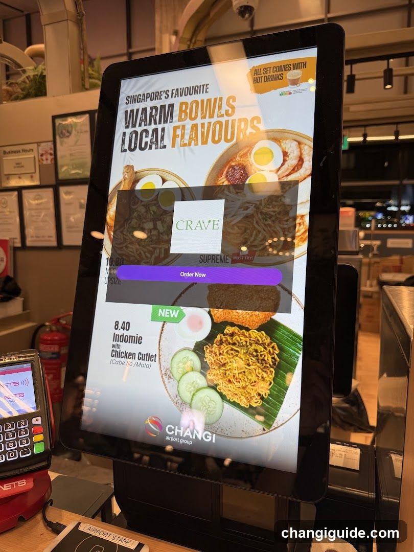 Digital Menu Board at Food Stall