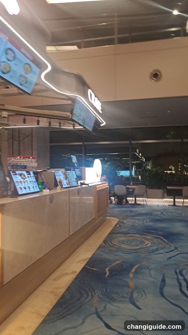 Interior of a modern food service area