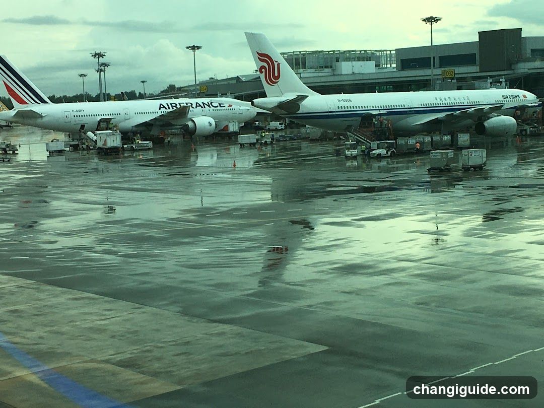 Airport Tarmac with Air France and China Eastern Aircraft