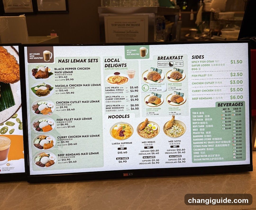 Nasi Lemak & Local Delights Menu Board