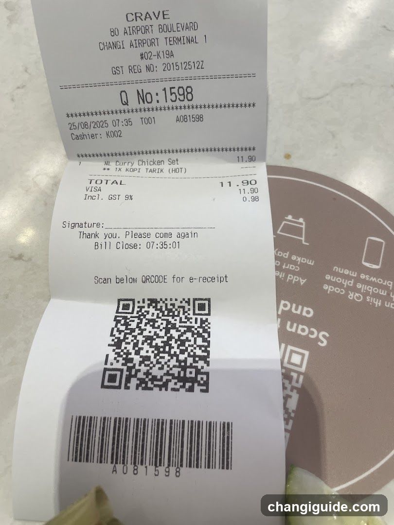 Receipt with QR Code and Barcode